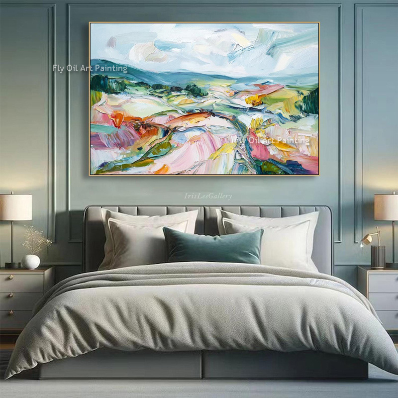 Home Decor Color Palettes - Ręcznie malowany obraz olejny pejzażem wykonany