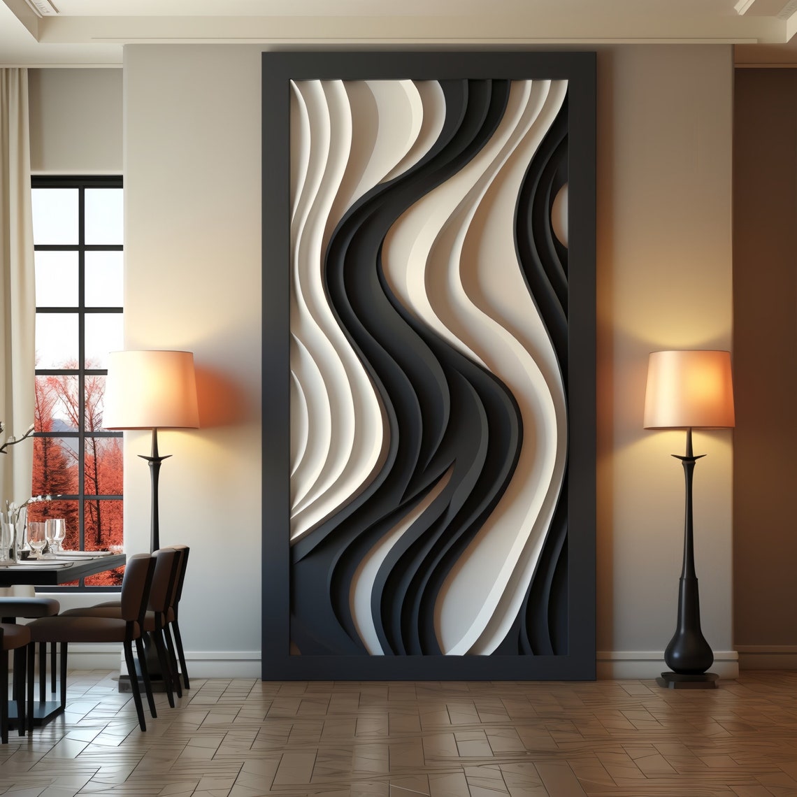 Home Decor Vision Board - Dekoracyjna drewniana tablica ścienna xx-Wave Strip,