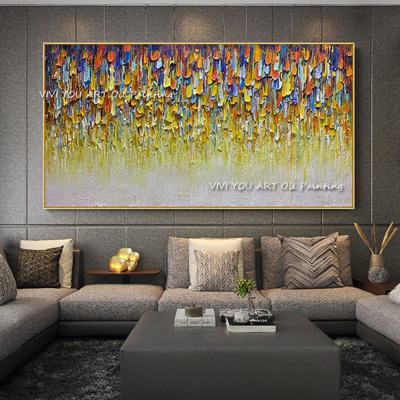 Home Decor Color Palettes - Abstrakcyjny ręcznie robiony kolor gruby obraz