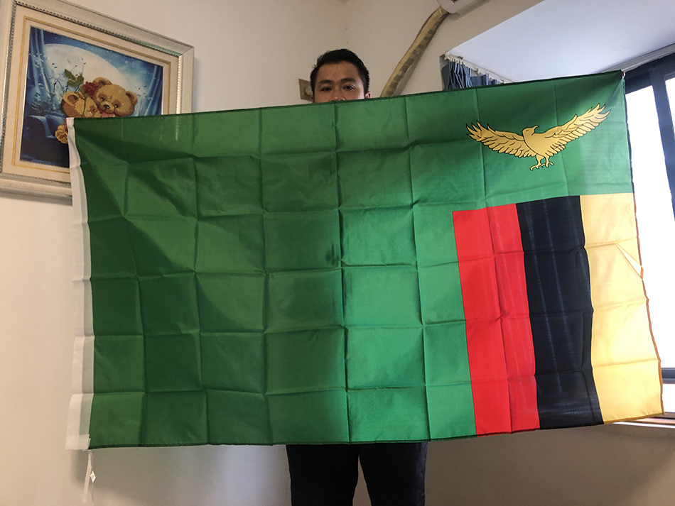 Home Decor Zambia - (SKY FLAG) Flaga Zambii 90x150cm 3X5fts