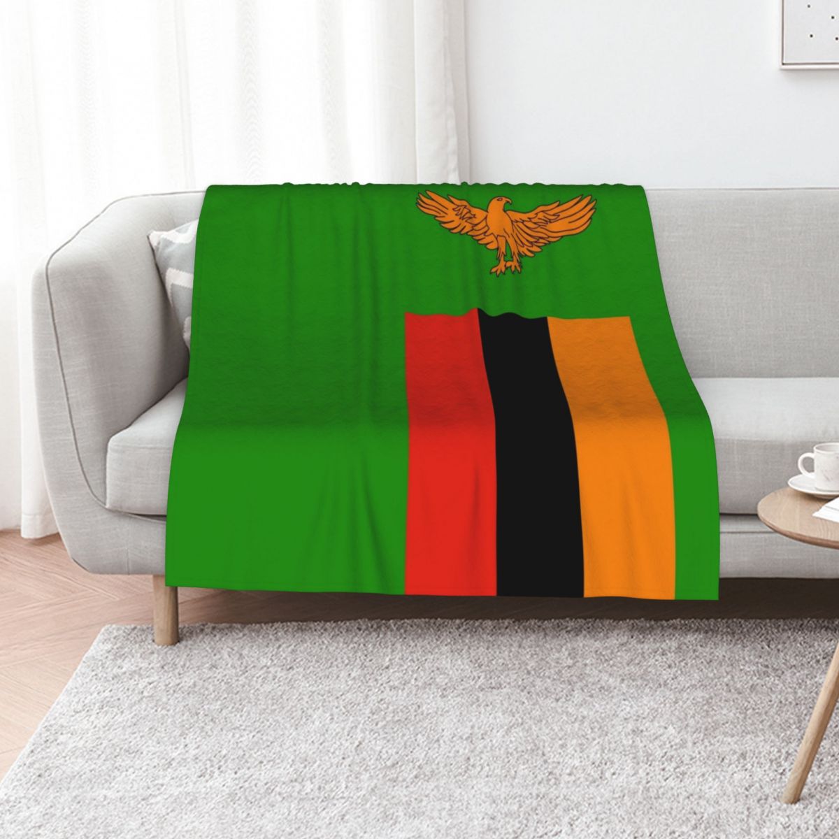 Home Decor Zambia - Koc z flagą Zambii, ciepły koc