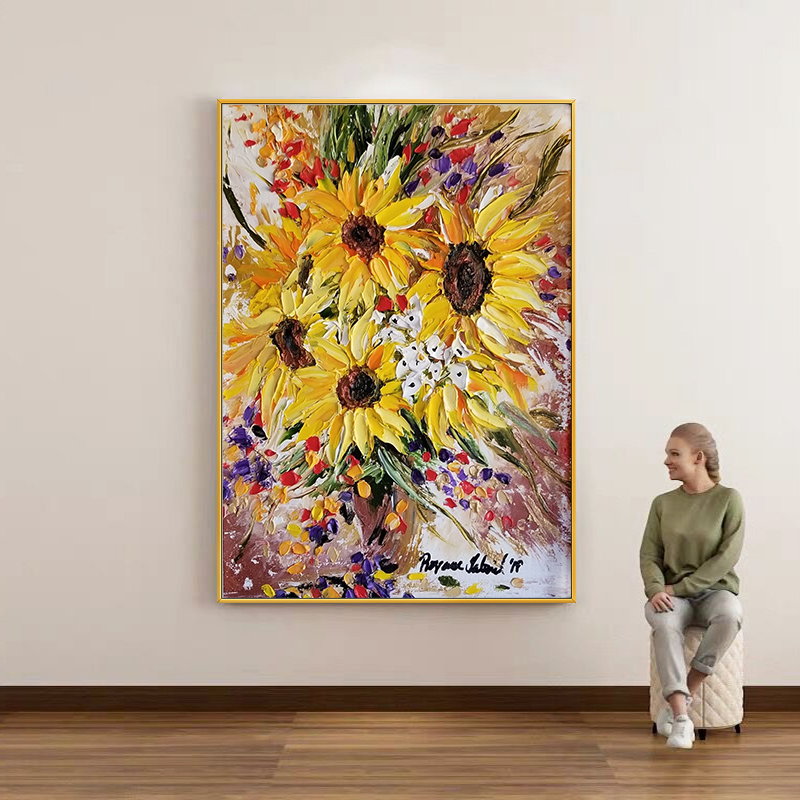 Home Decor Color Palettes - Żywy obraz olejny 3D Impasto z