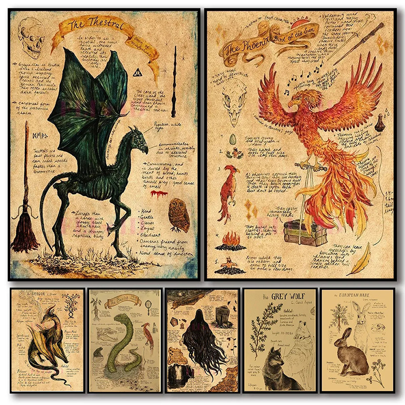 Home Decor Ikea - Retro Animal Unicorn Poster Aesthetics Dementor