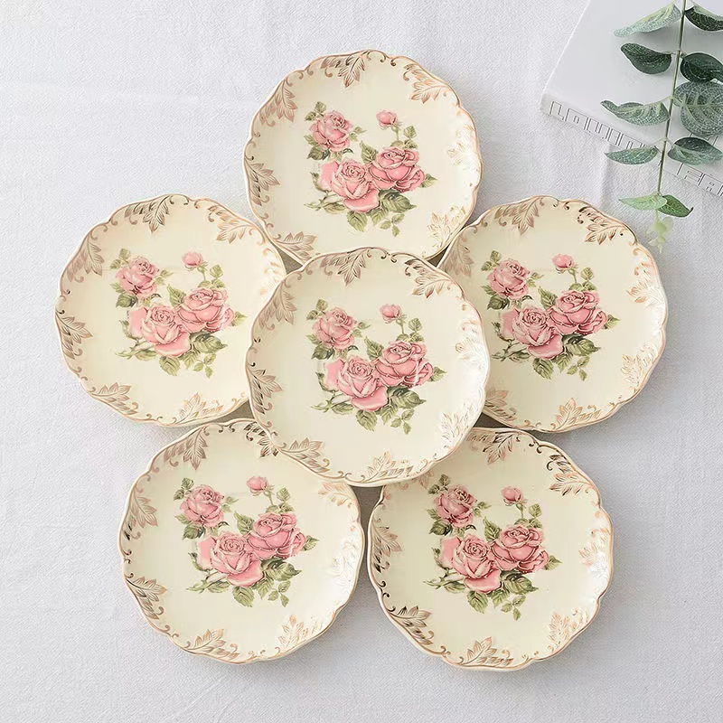 Ceramic Trinket Dish - Różany Kwiat Ręcznie Malowany Spodek do