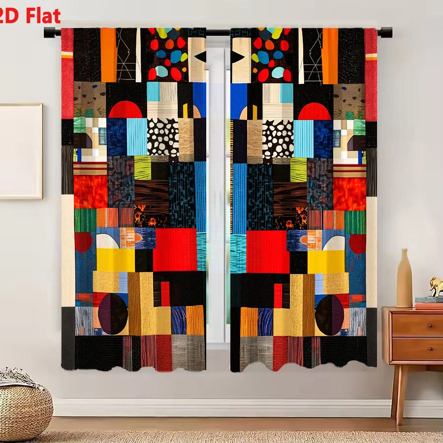 Home Decor Color Palettes - 2 szt. Zasłon 2D, płaskie, żywe,