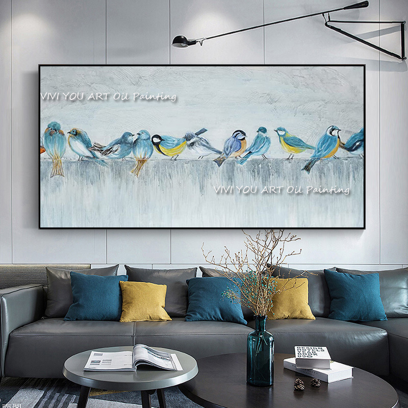 Home Decor Color Palettes - Abstrakcyjny ręcznie robiony gruby obraz olejny