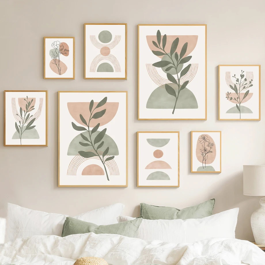 Geometric Wall Art - 1 szt. (Bez ramy) Bohemski Zielony