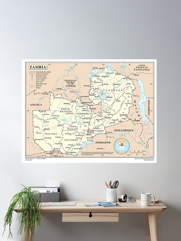 Mapa Zambii, plakat na płótnie – Home Decor Zambia recenzja i cena