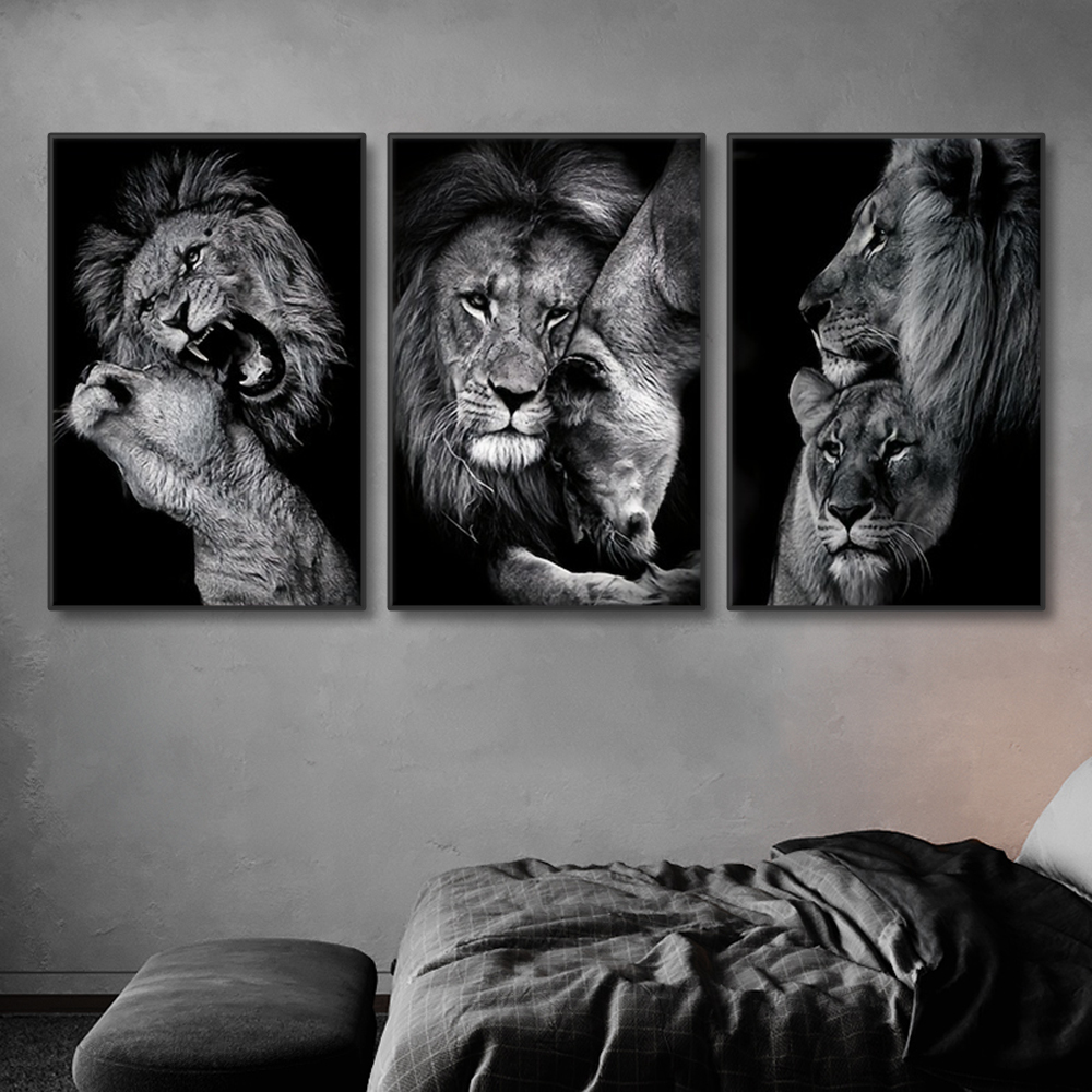 3szt Modern Lion Family Canvas – Home Decor Ikea recenzja i cena