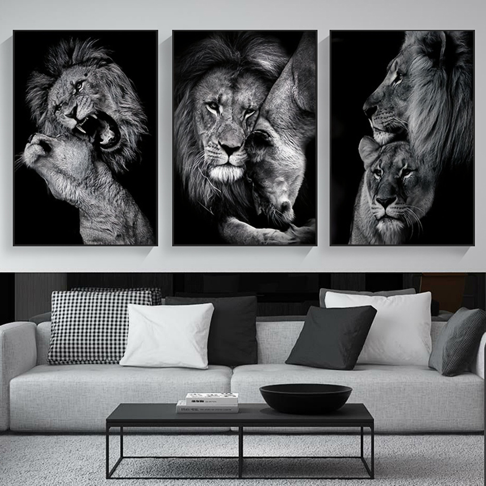 3szt Modern Lion Family Canvas – Home Decor Ikea recenzja i cena
