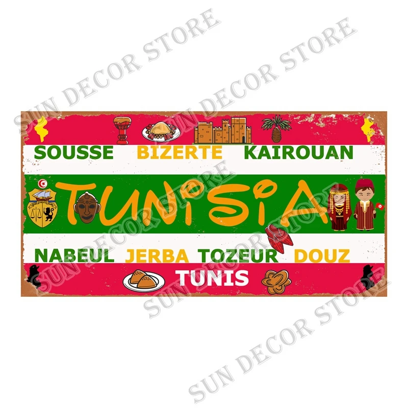 Qatar Tunisia Brazil Cuba Tin  – Home Decor Qatar recenzja i cena