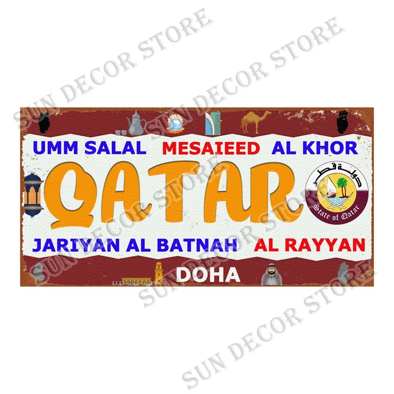 Qatar Tunisia Brazil Cuba Tin  – Home Decor Qatar recenzja i cena