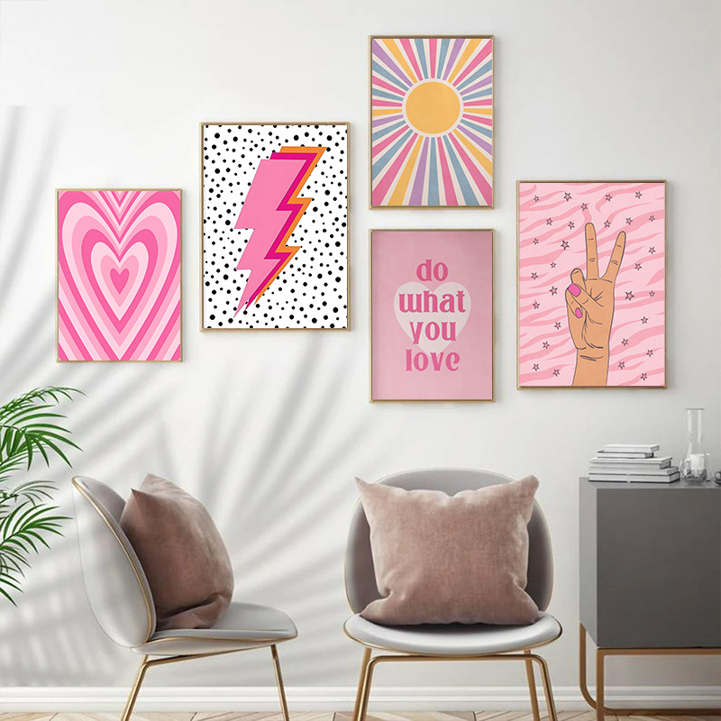 Abstrakcyjny Różowy Gradient B – Home Decor Japandi recenzja i cena