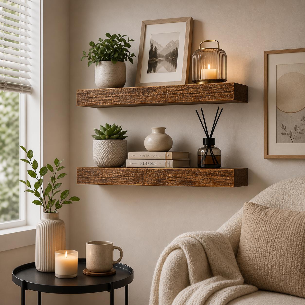 2 sztuki rustykalnych drewnian – Floating Shelves recenzja i cena