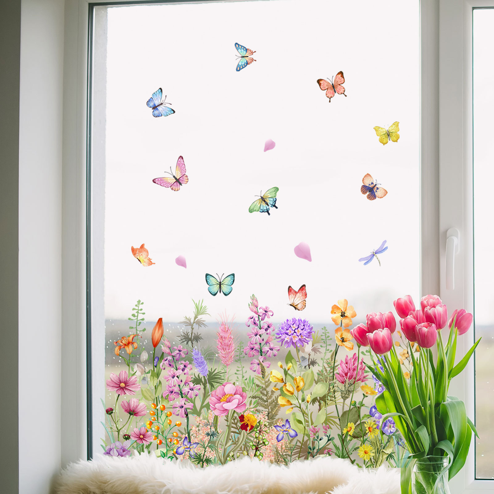 Akwarela Kolorowe Kwiaty Motyl – Home Decor Window Blinds recenzja i cena