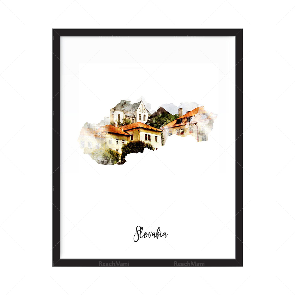 Drukowana mapa akwarelowa Kata – Home Decor Qatar recenzja i cena