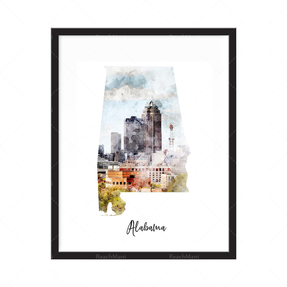 Drukowana mapa akwarelowa Kata – Home Decor Qatar recenzja i cena