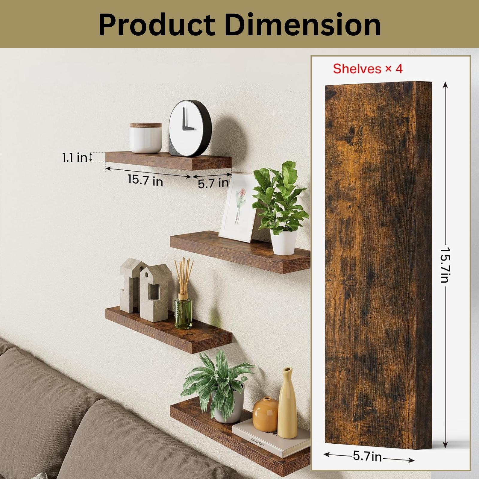 4 sztuki półek wiszących na śc – Floating Shelves recenzja i cena
