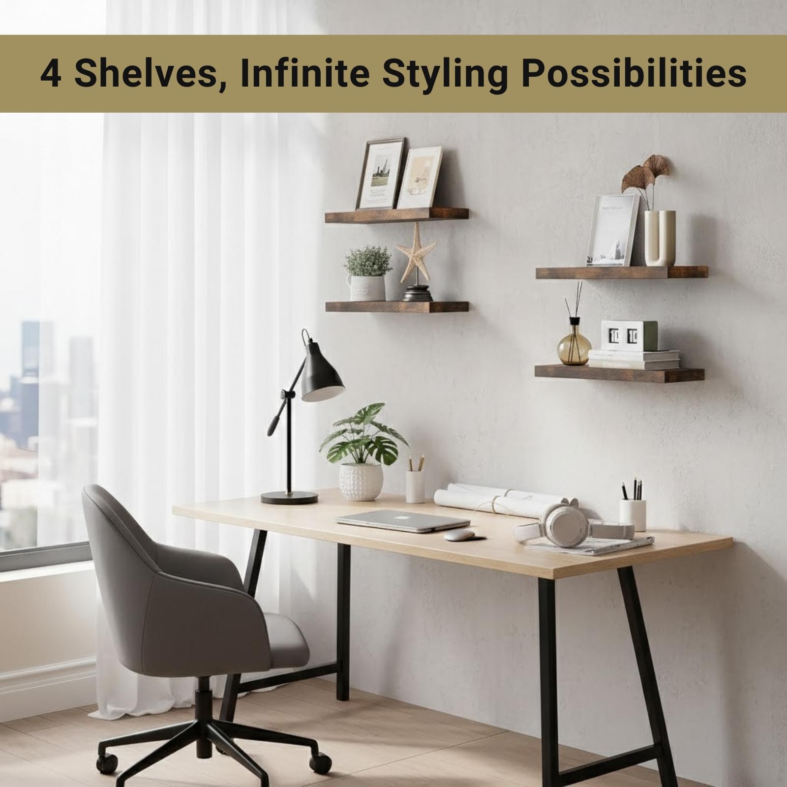 4 sztuki półek wiszących na śc – Floating Shelves recenzja i cena