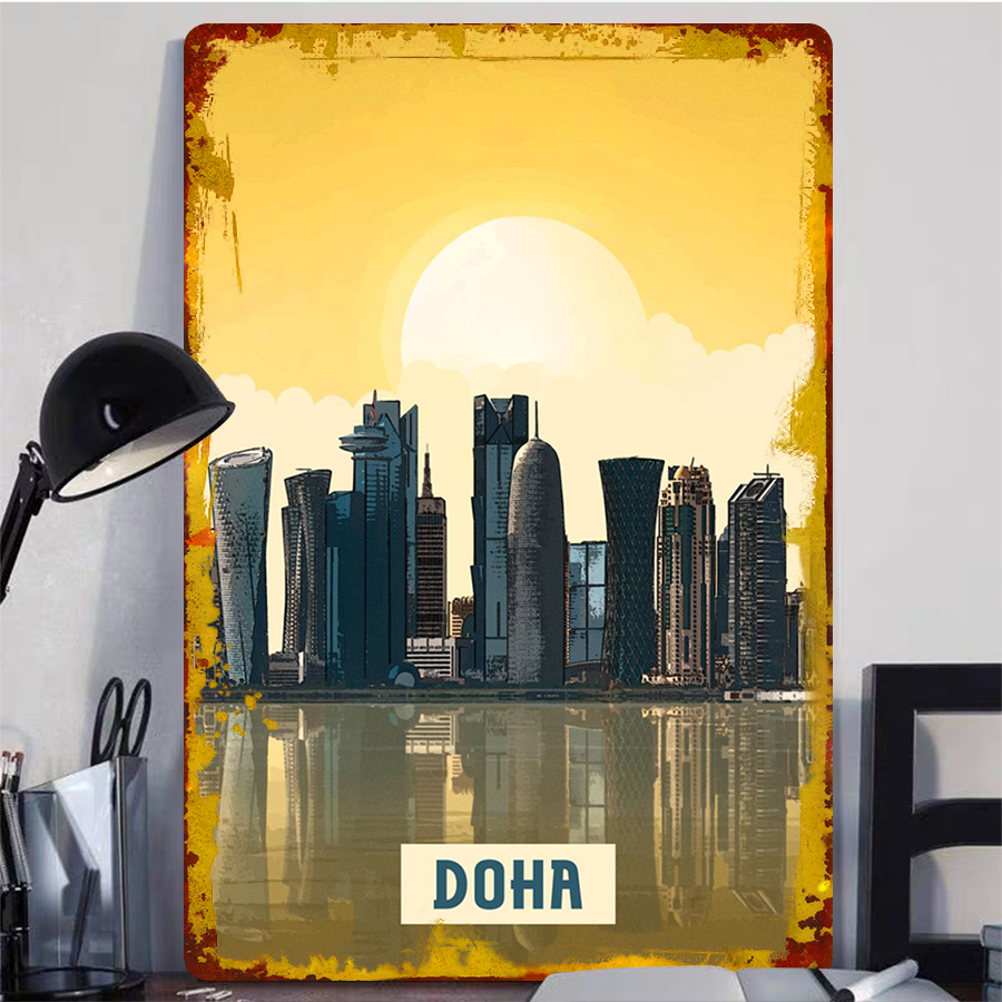 Doha Skyline Metal Wall Art Qa – Home Decor Qatar recenzja i cena
